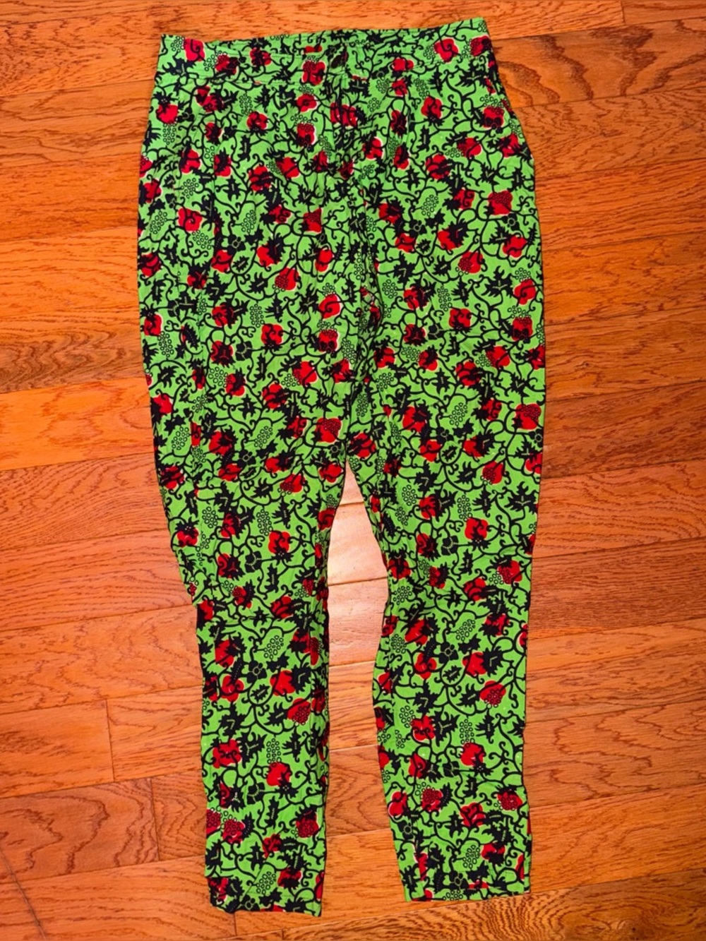 Red And Green Floral African Printed Set